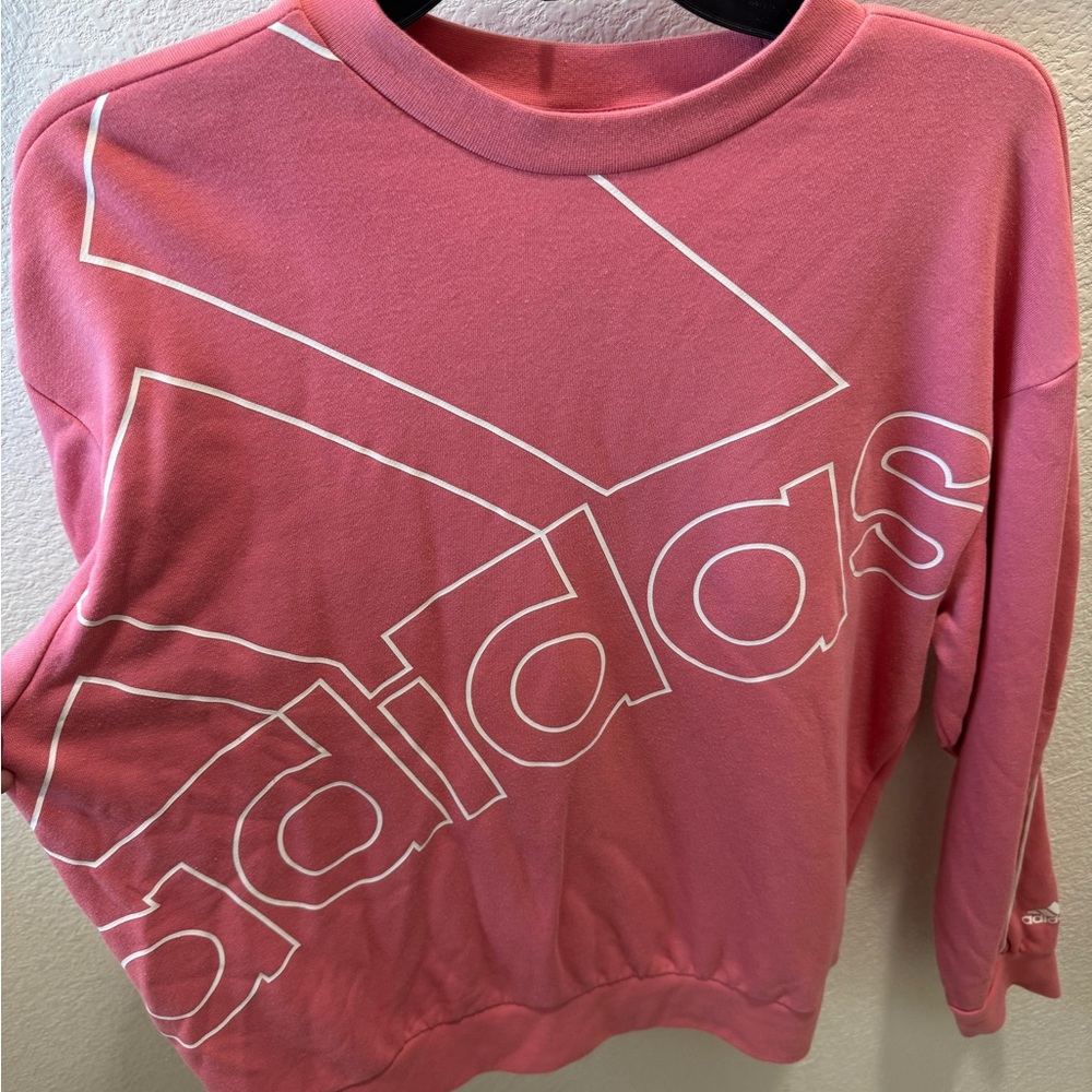 Adidas Women's Vibrant Pink Logo Sweatshirt